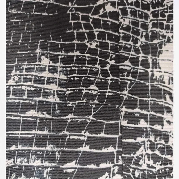 Connected Black Grey Geometric 3/4 Sleeve Midi Dress Size 10 - Picture 11 of 11